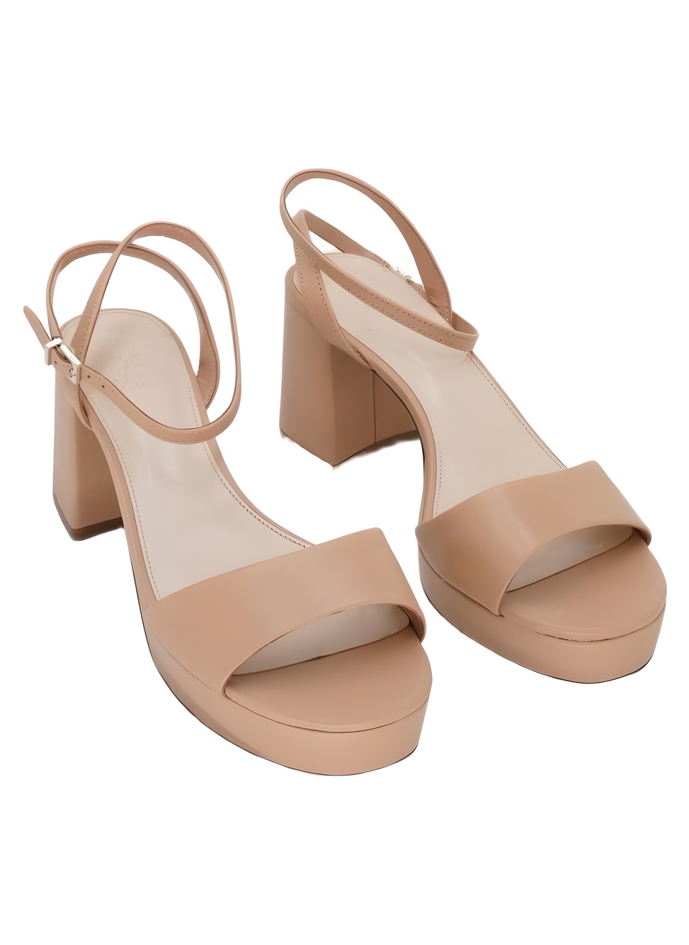 Vince Camuto Pendreya Sandstone Leather 4" Block Heel Platform Sandals Size 10M